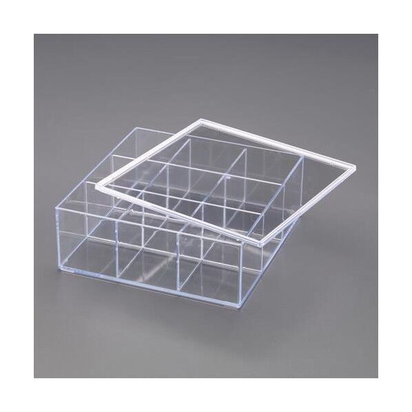 240x240x 92mm 小物ケース( 9セル/フタ付/スチロール製)