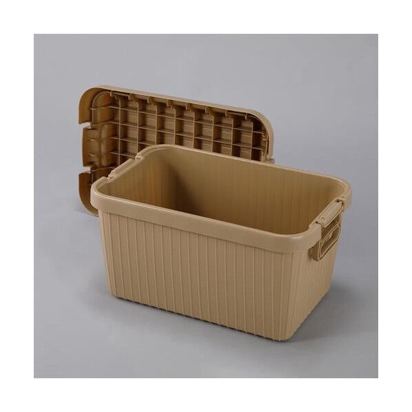 585x390x380mm 収納ケース(カーキ) EA505-52 1個