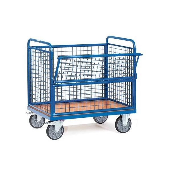 1200x800mm/ 600kg 運搬車(メッシュカゴ/前開)