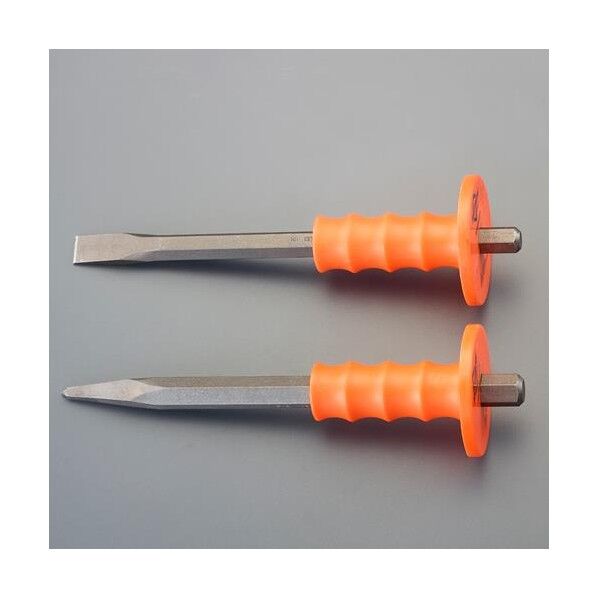 エスコ(esco) 2本組 平タガネ&チスセット(グリップ付) EA572MM 1組...