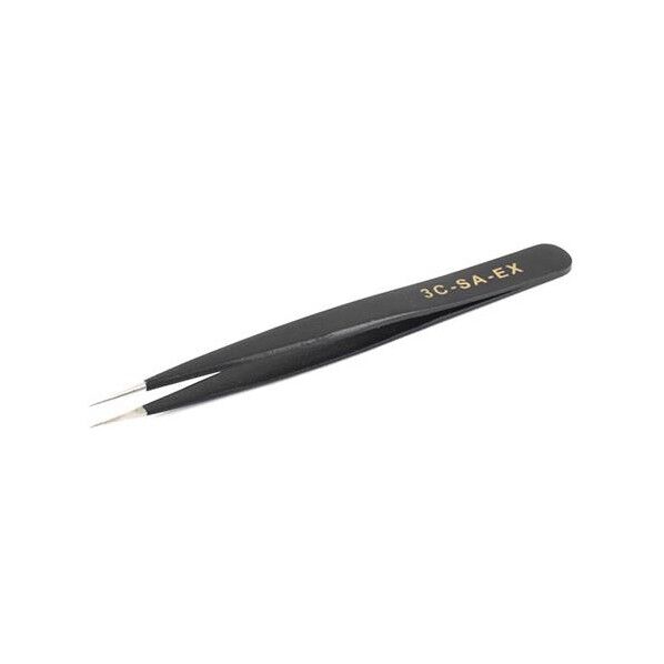 エスコ(esco) 0.25x110mm/3C 精密用ピンセット(ステンレス製) EA595AK-163 1個