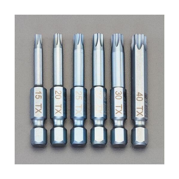 6本組/T15-T40 [TORX]ドライバービット