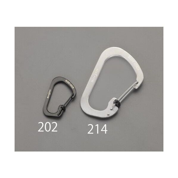 43x28mm D型カラビナ(ロック付/シルバー) EA638AD-212 1