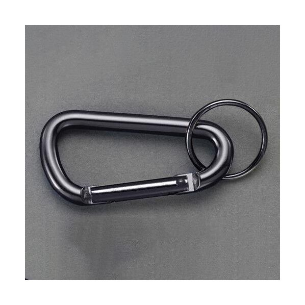 6x60mm カラビナフック(アルミ/ブラック.10個)