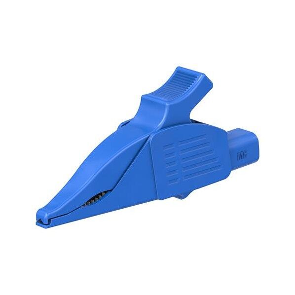 ワニ口クリップ (大口径/青)