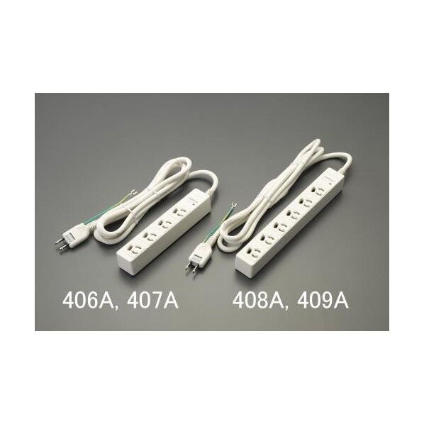 AC125V/15Ax5m/4口 タップ(抜け止め･雷サージ) EA815GL-407A 1