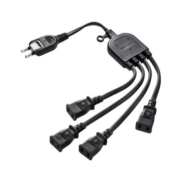 AC125V/15Ax0.5m 分配コード(4口)