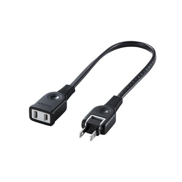 ※法人専用品※エスコ AC125V/15Ax0.3m 延長コード(スイングプラグ/黒) EA815GA-92 1個