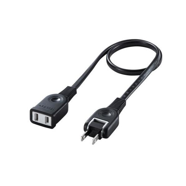 ※法人専用品※エスコ AC125V/15Ax0.5m 延長コード(スイングプラグ/黒) EA815GA-93 1個