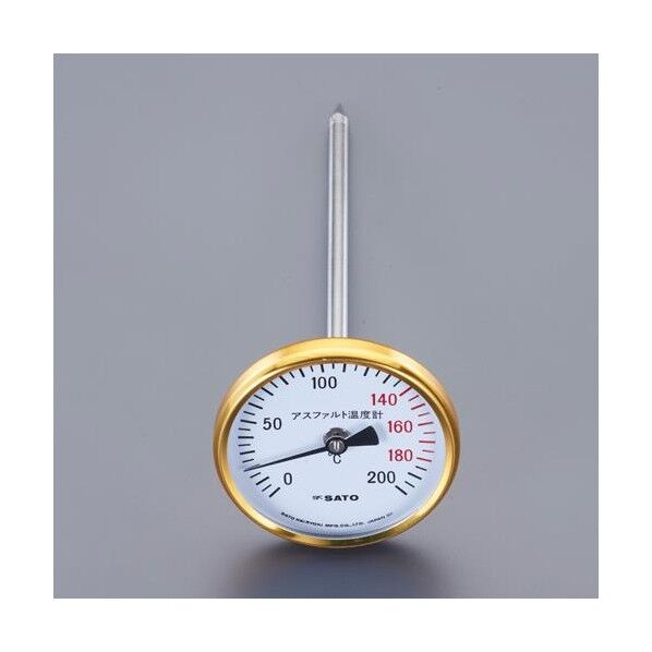 エスコ アスファルト温度計 200×80mm EA728GK-41 1個...