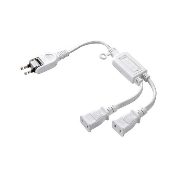 125V/15Ax0.4m 分配コード(2口/白）