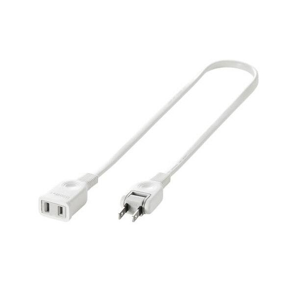 125V/15Ax0.5m 延長コード(スイングプラグ/白)