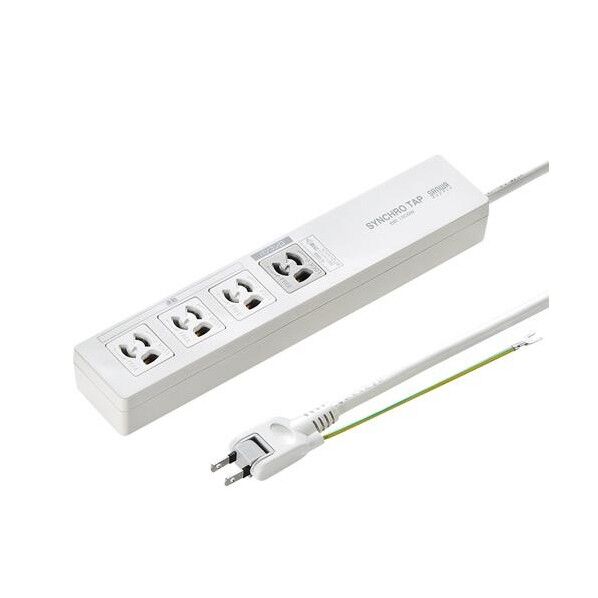 125V/15Ax2m ハﾟソコン連動タッフﾟ(4口/IC記憶式)