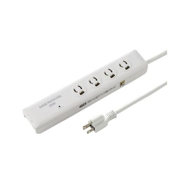 125V/15Ax2m タッフﾟ(4口/電話回線雷カﾞートﾞ付)