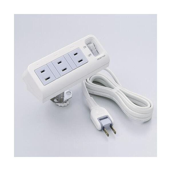 AC125V/15Ax2m タッフﾟ(3口/一括スイッチ/クランフﾟ式)