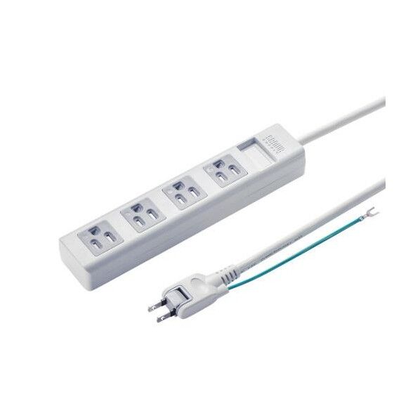 AC125V/15Ax  5m タッフﾟ(4口/3P/シャッター付)