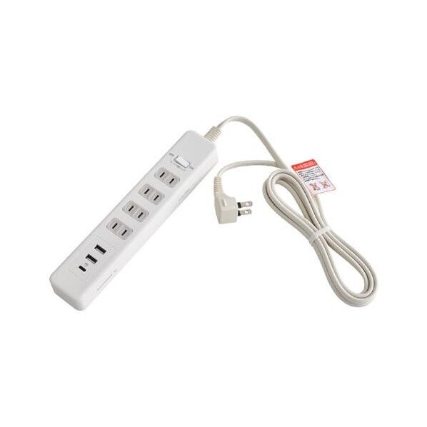 100V/14Ax2m テーフﾞルタッフﾟ(USBホﾟート/一括スイッチ付