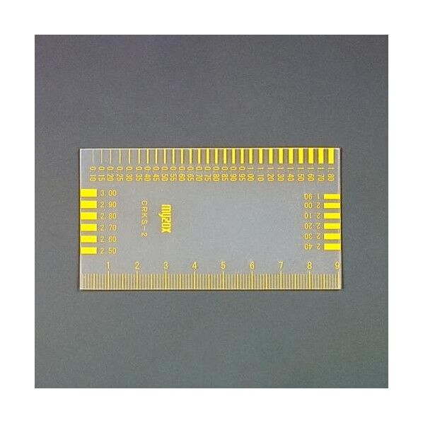 ※法人専用品※エスコ 0.1- 3.0mm クラックスケール(黄目盛) EA725VA-21 1個