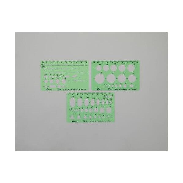 エスコ(esco) 60x 97mm 英数字・一般記号定規セット(3枚) EA736MB-48 1個