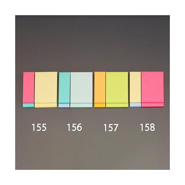 エスコ(esco) 75x50mm/75x25mm 粘着メモ(30枚x4個/3色) EA762GA-155 1PK