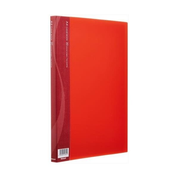 ※法人専用品※エスコ A4 クリアーブック(レッド/20ポケット) EA762CC-103 1冊