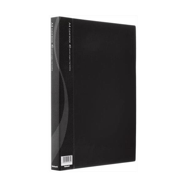 ※法人専用品※エスコ A4 クリアーブック(ブラック/40ポケット) EA762CC-112 1冊