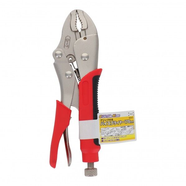 グリップ付バイスプライヤー 175mm 11-222 1点