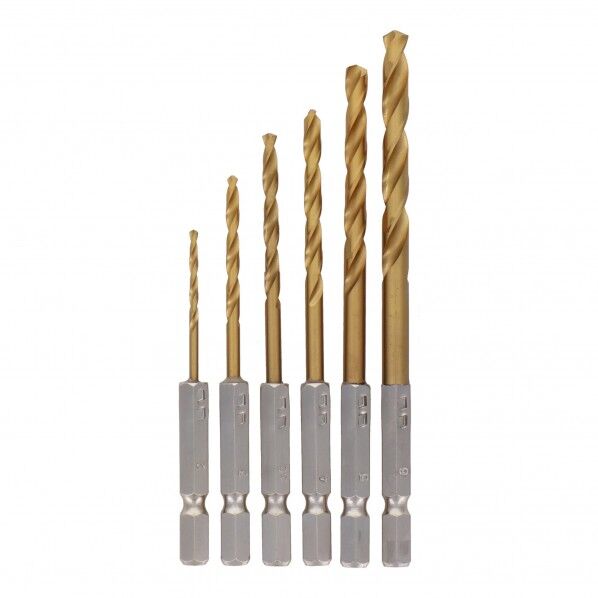 6本組鉄工用チタンコーティングドリル刃セット CTB-604 1点