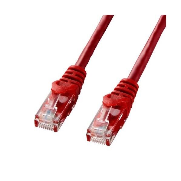 10 m LANケーブル(CAT6/エコパッケージ/レッド) EA764BB-346 1個