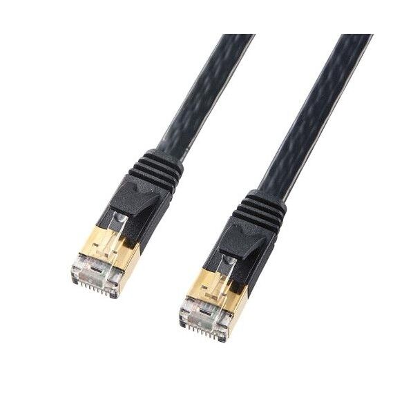 1 m フラットLANケーブル(CAT7/ブラック) EA764BB-132 1個