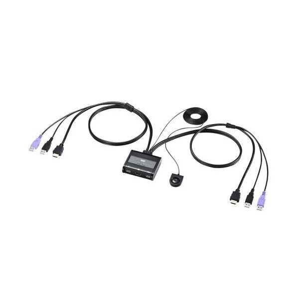 パソコン自動切替器(HDMI/手元スイッチ付/2:1)