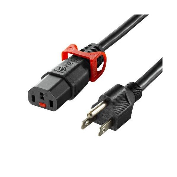 125V/15Ax2m 電源コード(コンセント-PC接続/抜止)