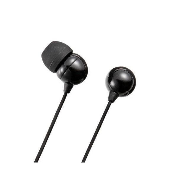 1.2m ステレオイヤホン(3.5mmミニフﾟラクﾞ/L型/黒）