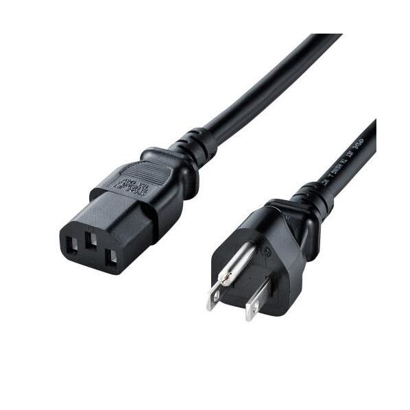125V/ 7Ax 2m 電源コートﾞ(コンセントPC接続用/黒)