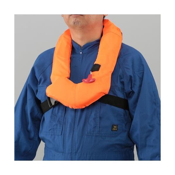 [フリー] ライフベスト(蛍光オレンジ/軽量) EA915DD-21 1着