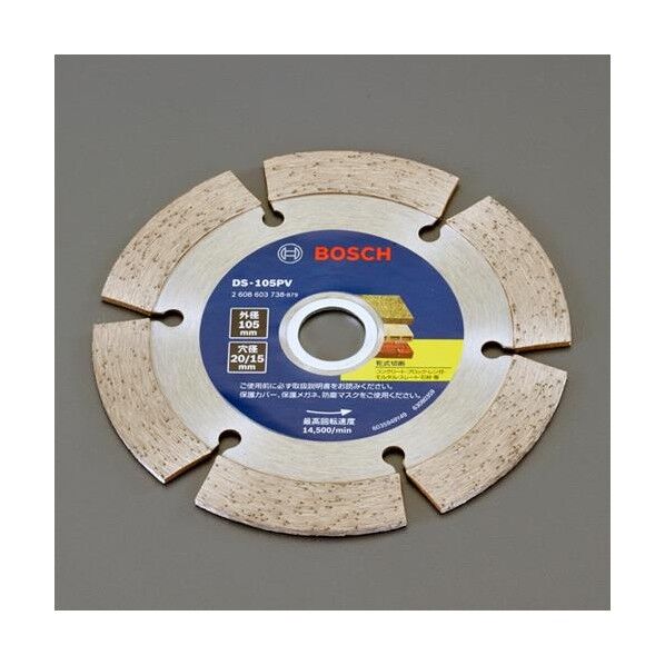 ※法人専用品※エスコ 105x2.1x20.0mm ダイヤモンドカッター(セグメント) EA843RM-1 1枚