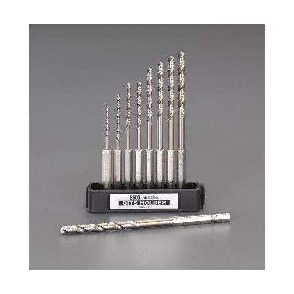 2.0-6.0mm 9本組六角軸ショートドリルセット(CO-HSS)