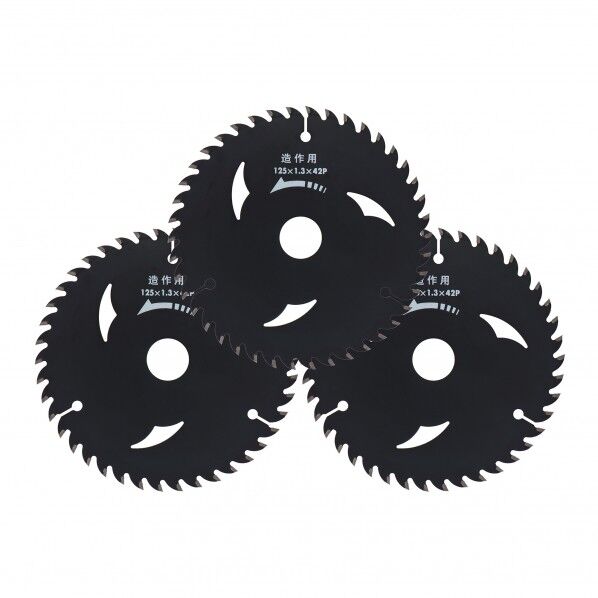 漢道 造作用チップソー BLACK 3枚入 125×1.3×42P 97116 3枚