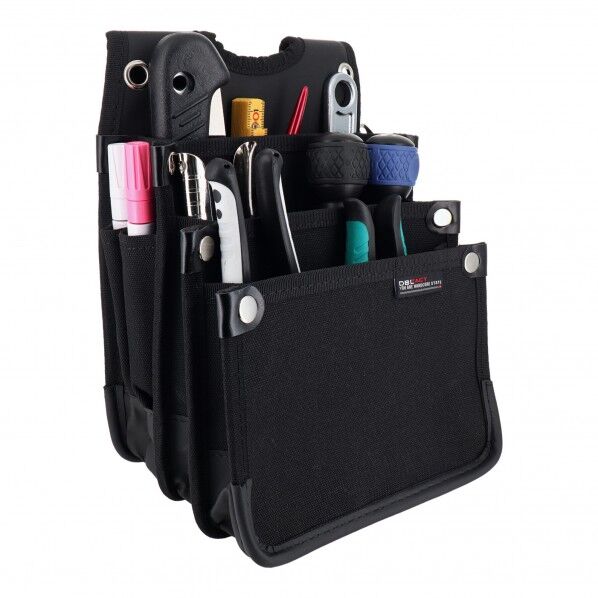 DBLTACT 帆布電工袋 3段 ブラック 285×215×80mm DTH-03-BK 1ケ