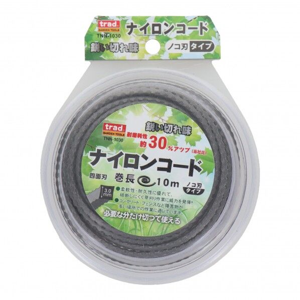 trad ナイロンコード 四面刃 ノコ刃タイプ 3.0×10m TNN-1030 1ケ