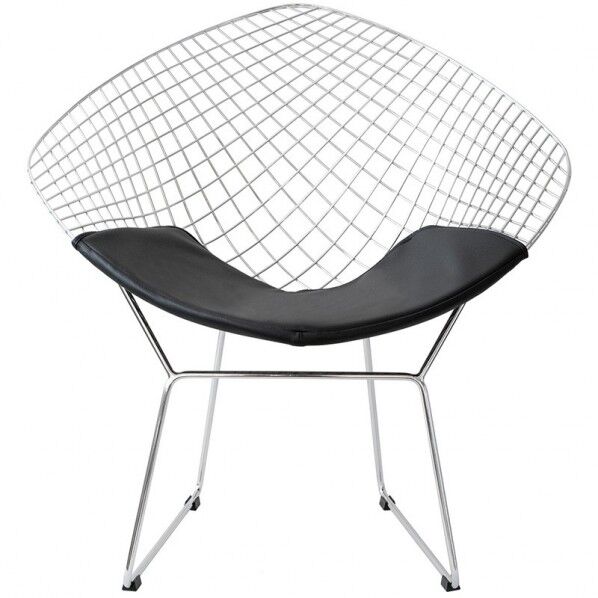 宮武製作所 ハリー・ベルトイア ダイヤモンドチェア リプロダクト 座面ブラック 幅83×奥行き67×高さ84cm(座面高:44cm ブラック PCK-021N_BK 1台...