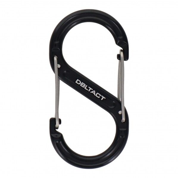DBLTACT アルミS型カラビナ ブラック 60×30×6mm DT-AKS-60B 1ケ