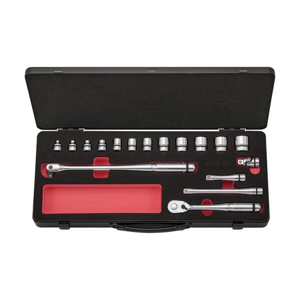 KTC 9.5sq.ソケットレンチセット(17点)(ケース付) 6角 NTB317CZ 1S...