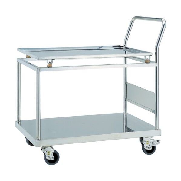 トラスコ ステンレス台車 SUS304 防振台車 900X600 2段 帯電防止U車輪 SBSD-9060-T2-TBU 1点...