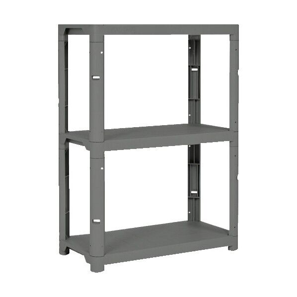 プラ棚 高さ1229-3段タイプ コーナーキャップ4個付 アーセナルグレー TPT-4343C-DG 1点