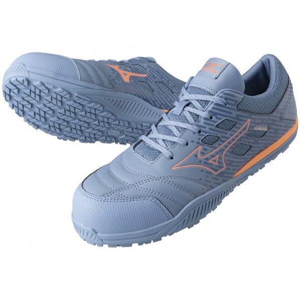 安全作業靴 ブルーグレー×コーラル