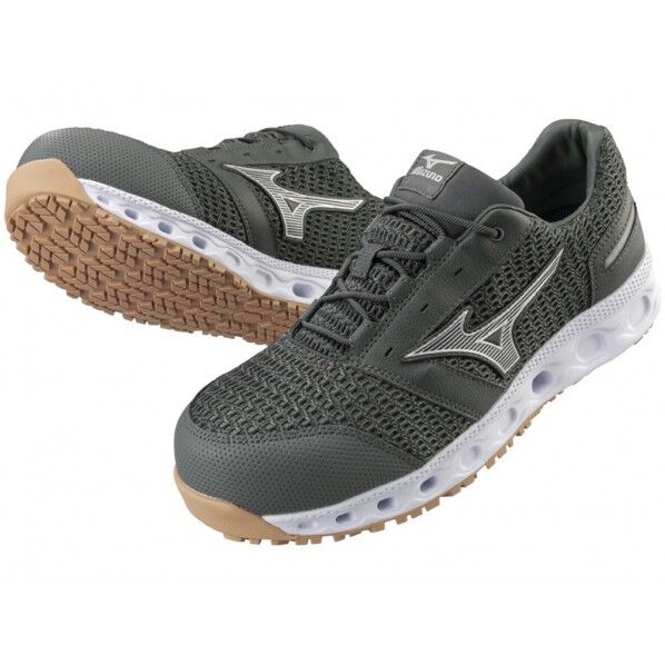 安全作業靴 カーキ×シルバー