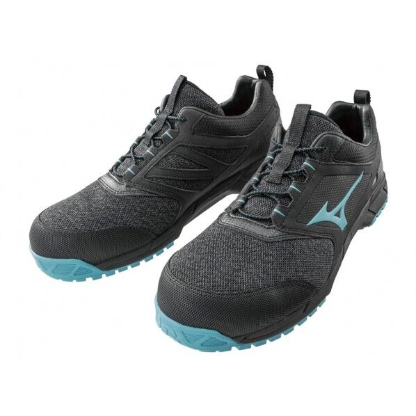 安全作業靴 ブラック×ライトブルー