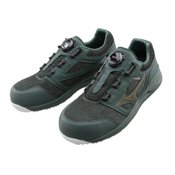 安全作業靴 グリーン×ゴールド