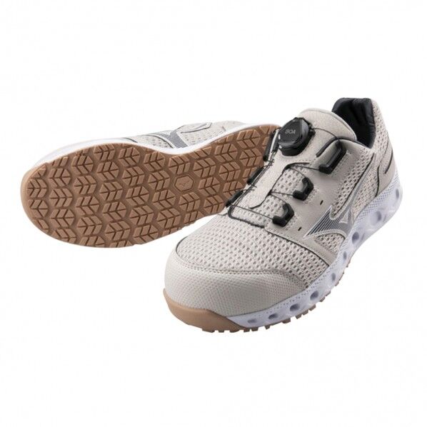 安全作業靴 ベージュ×ダークグレー